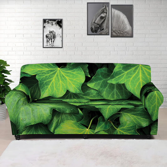 Green Ivy Leaf Print Sofa Cover