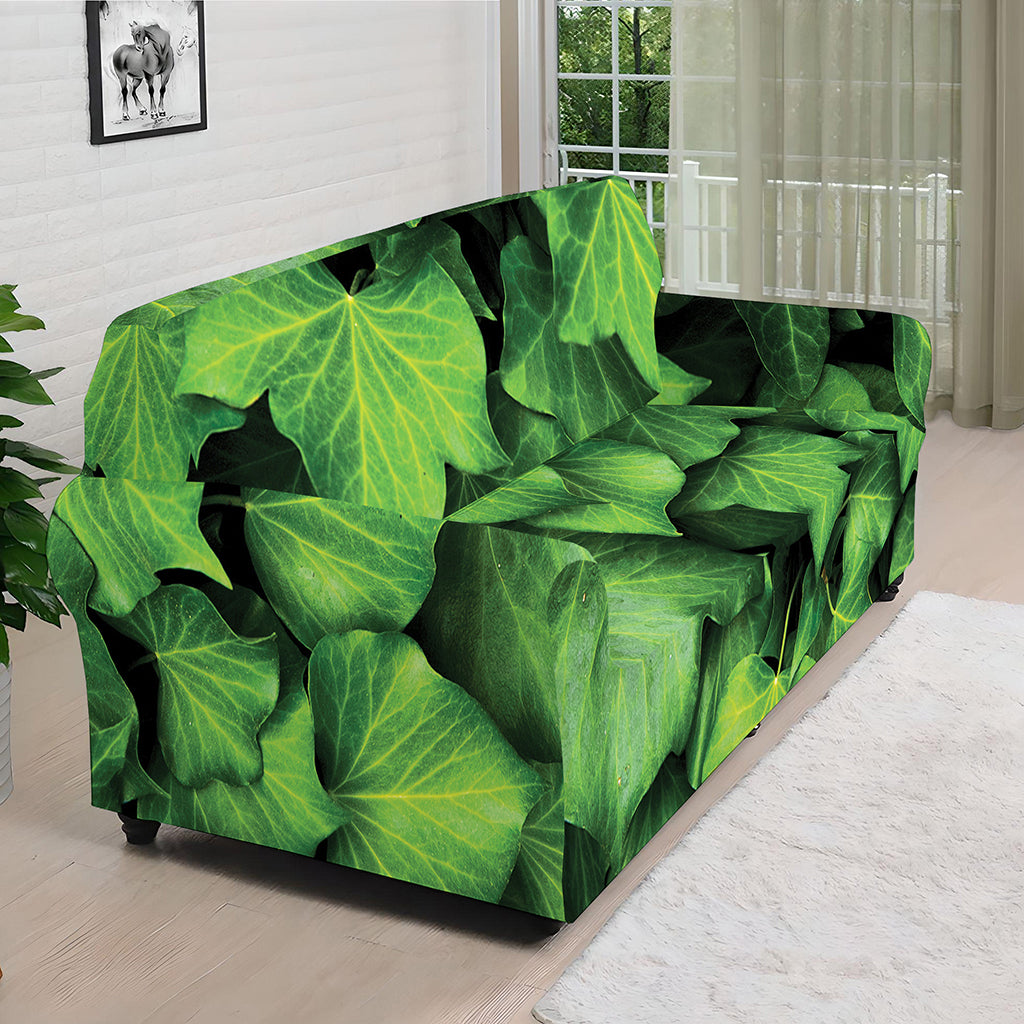 Green Ivy Leaf Print Sofa Cover