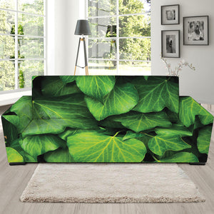 Green Ivy Leaf Print Sofa Slipcover