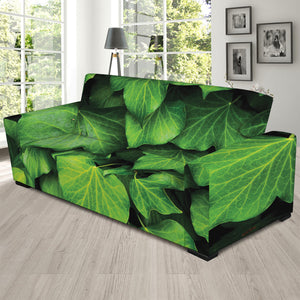 Green Ivy Leaf Print Sofa Slipcover