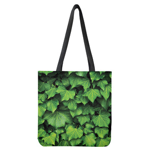 Green Ivy Leaf Print Tote Bag