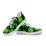 Green Ivy Leaf Print White Sneakers