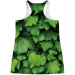 Green Ivy Leaf Print Women's Racerback Tank Top