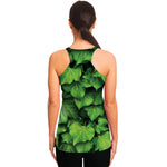 Green Ivy Leaf Print Women's Racerback Tank Top