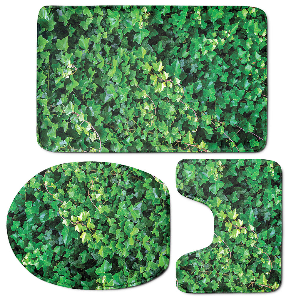 Green Ivy Wall Print 3 Piece Bath Mat Set