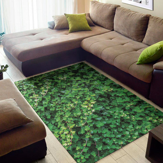 Green Ivy Wall Print Area Rug