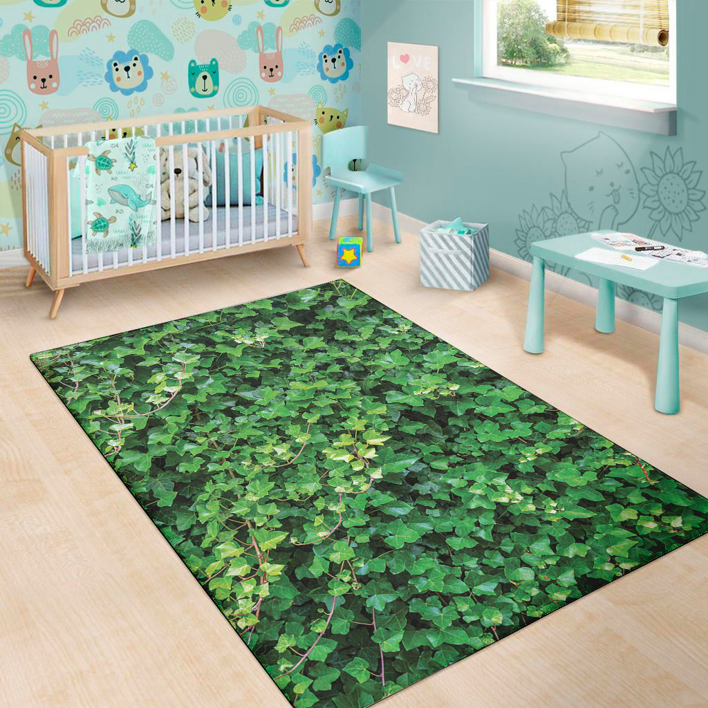 Green Ivy Wall Print Area Rug