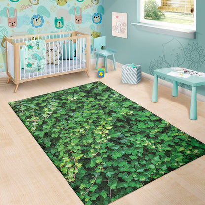Green Ivy Wall Print Area Rug