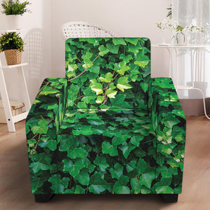 Green Ivy Wall Print Armchair Slipcover