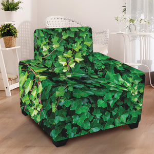 Green Ivy Wall Print Armchair Slipcover