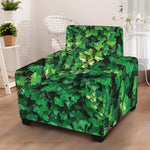 Green Ivy Wall Print Armchair Slipcover