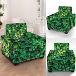 Green Ivy Wall Print Armchair Slipcover