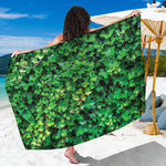 Green Ivy Wall Print Beach Sarong Wrap