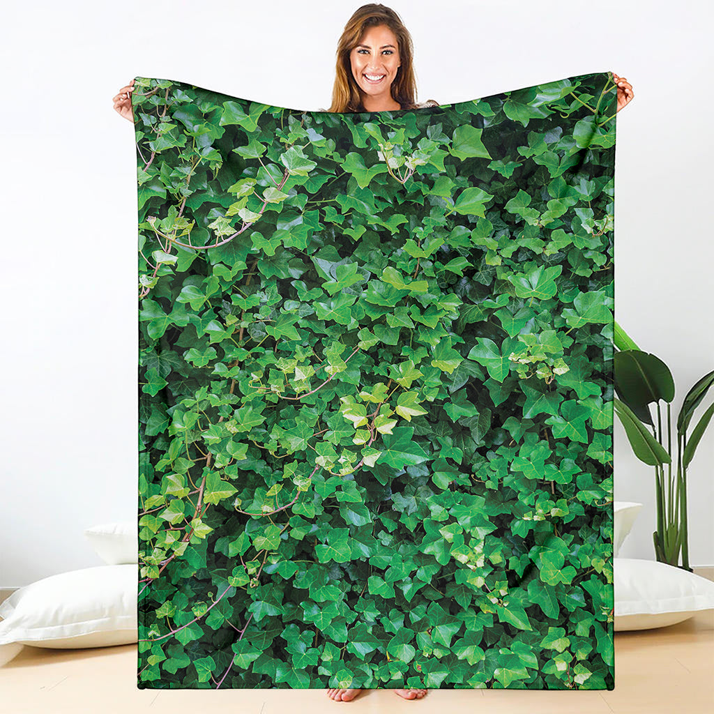 Green Ivy Wall Print Blanket