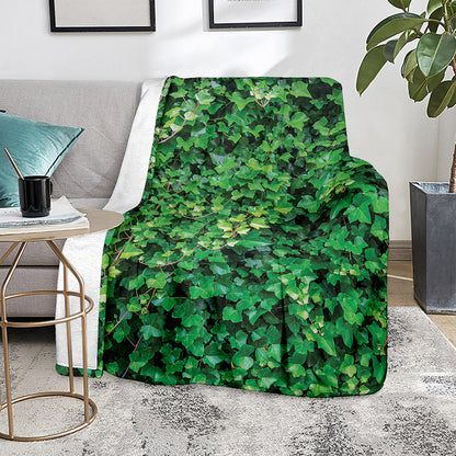Green Ivy Wall Print Blanket