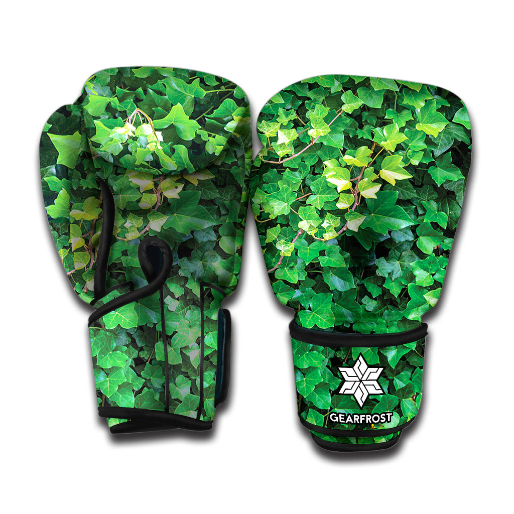 Green Ivy Wall Print Boxing Gloves