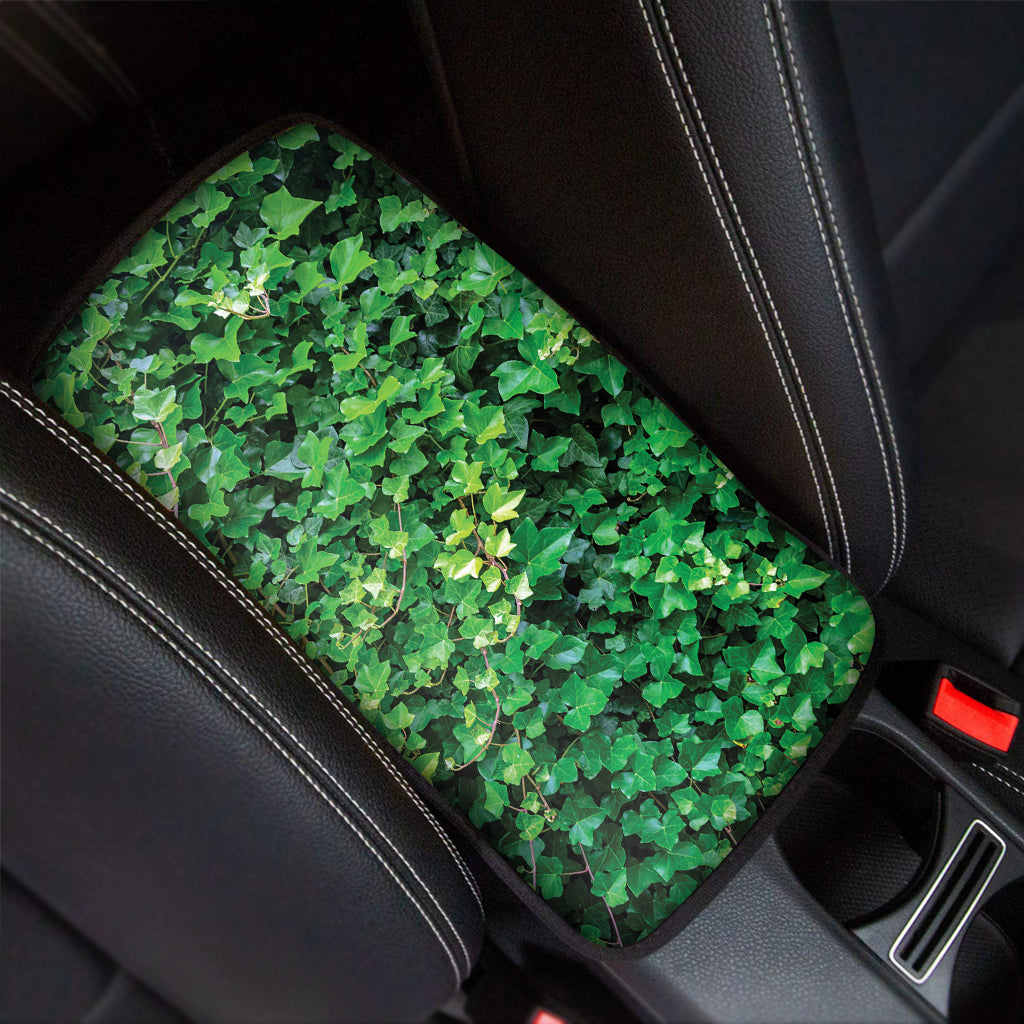Green Ivy Wall Print Car Center Console Cover
