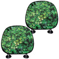 Green Ivy Wall Print Car Headrest Covers