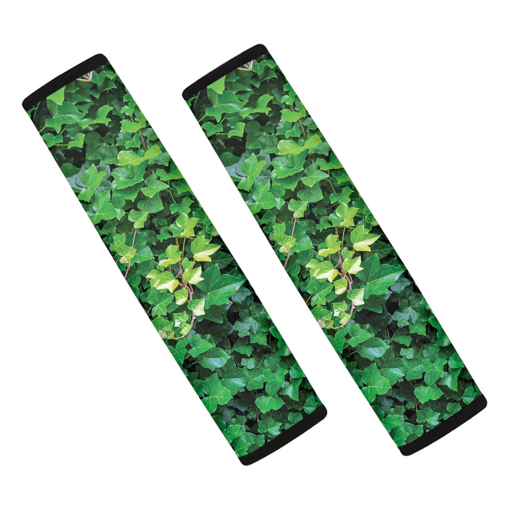 Green Ivy Wall Print Car Seat Belt Covers