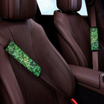 Green Ivy Wall Print Car Seat Belt Covers