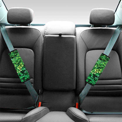 Green Ivy Wall Print Car Seat Belt Covers