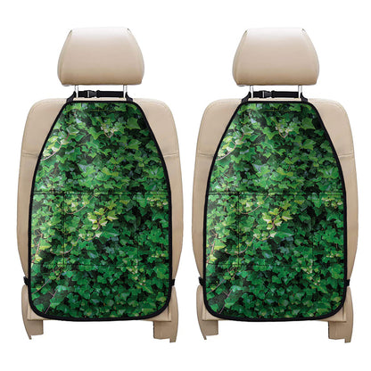 Green Ivy Wall Print Car Seat Organizers
