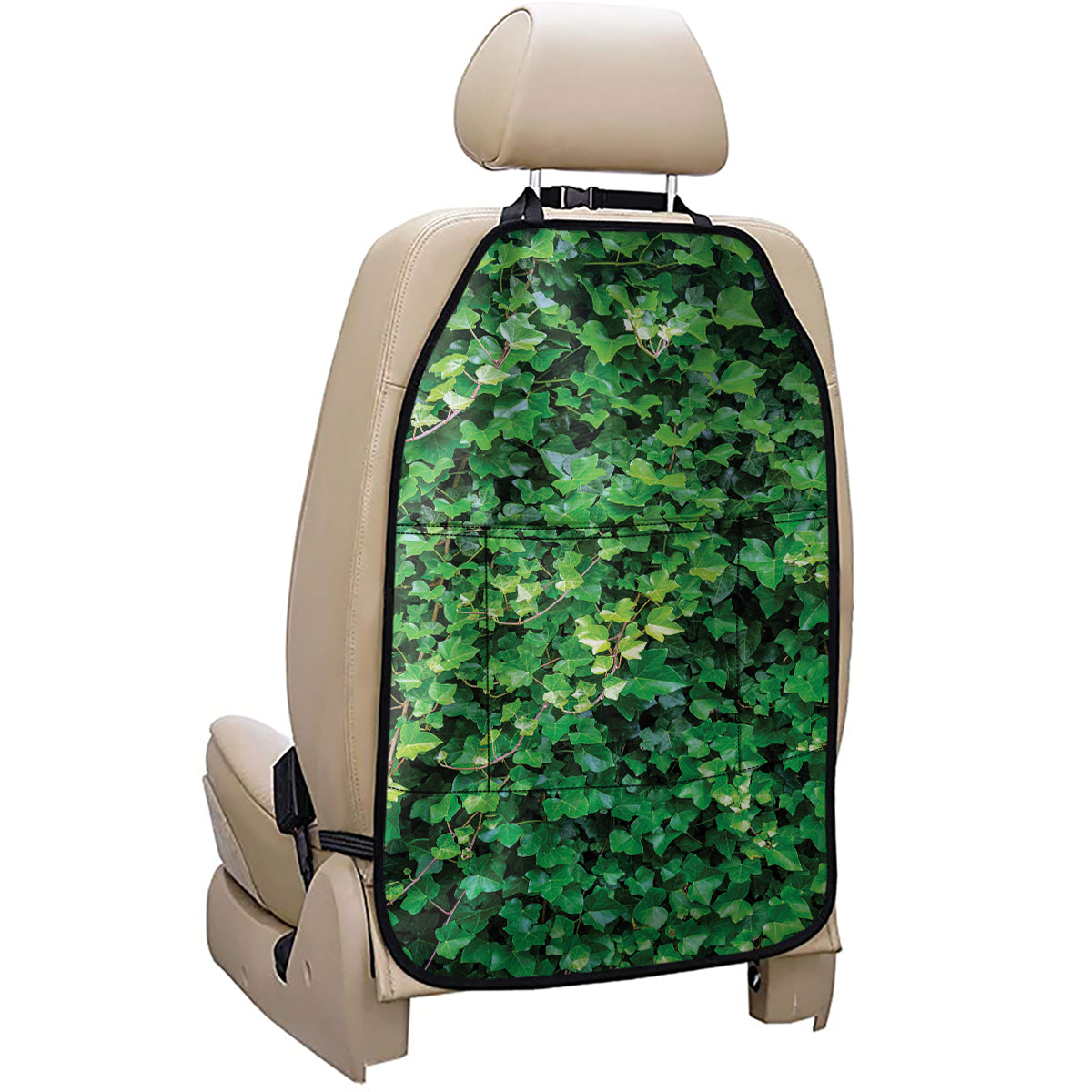 Green Ivy Wall Print Car Seat Organizers