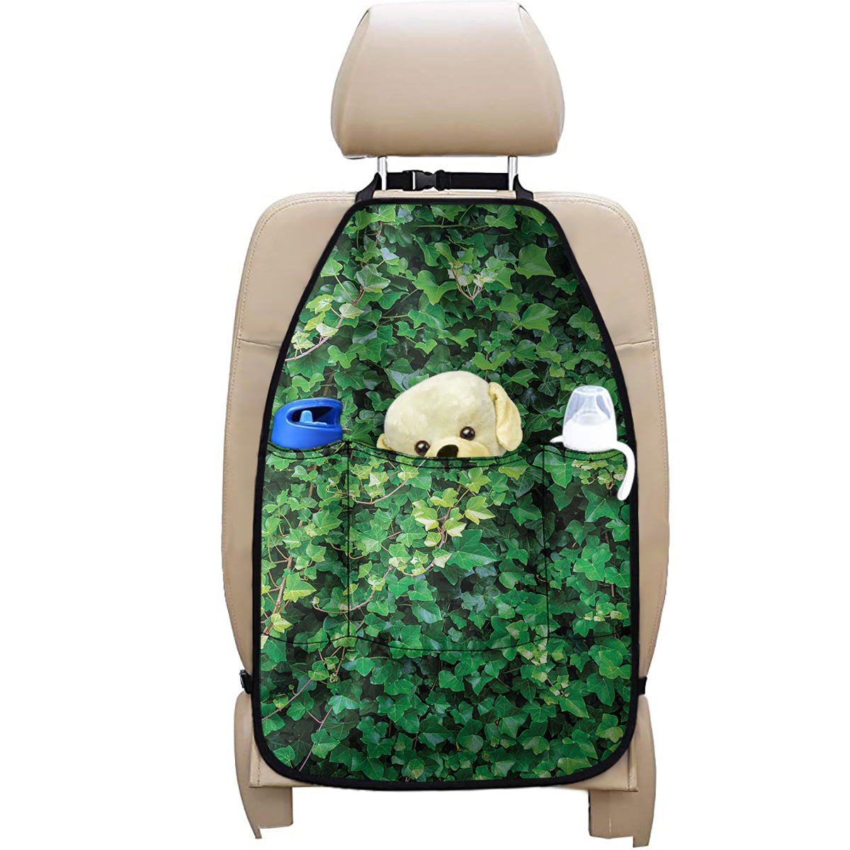 Green Ivy Wall Print Car Seat Organizers
