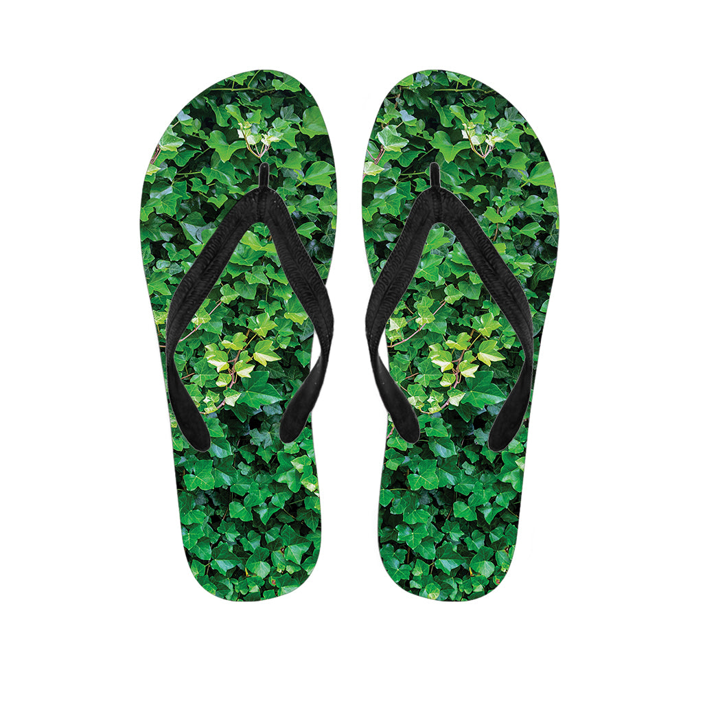 Green Ivy Wall Print Flip Flops
