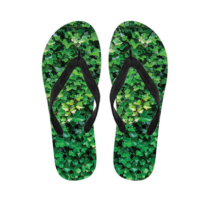 Green Ivy Wall Print Flip Flops
