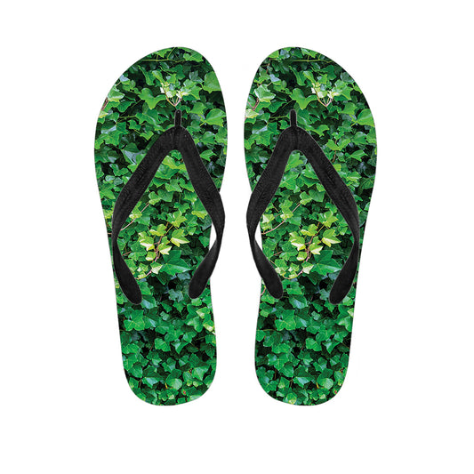 Green Ivy Wall Print Flip Flops