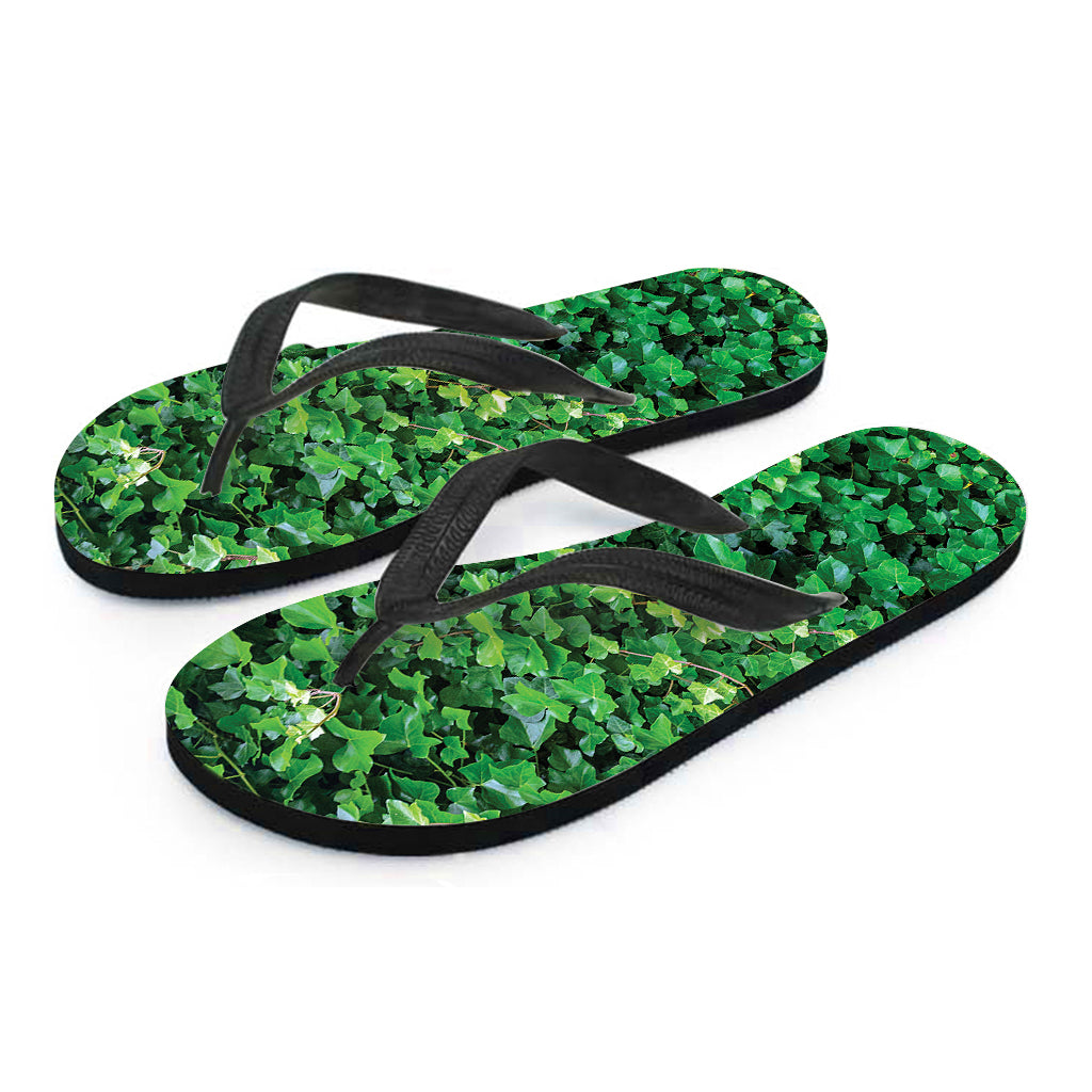 Green Ivy Wall Print Flip Flops