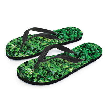 Green Ivy Wall Print Flip Flops