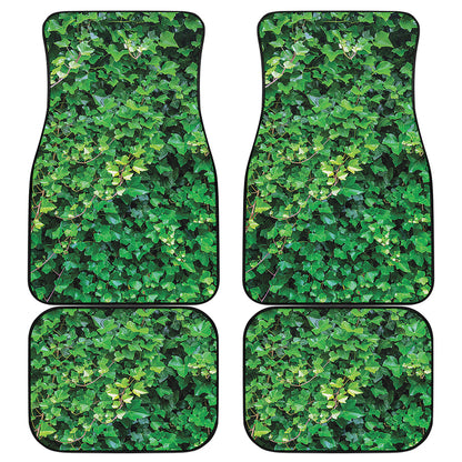 Green Ivy Wall Print Front and Back Car Floor Mats