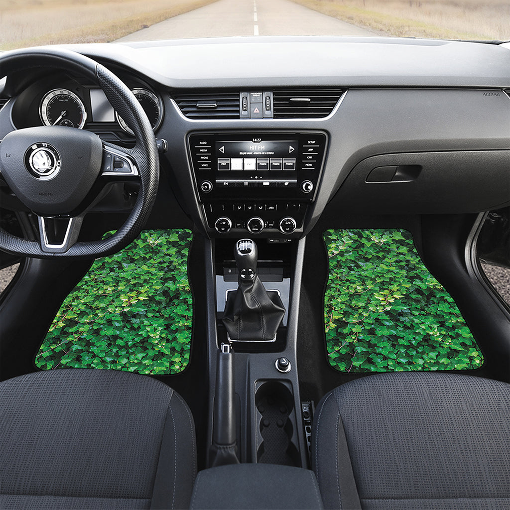 Green Ivy Wall Print Front and Back Car Floor Mats