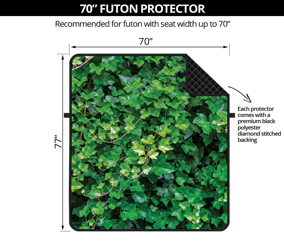 Green Ivy Wall Print Futon Protector