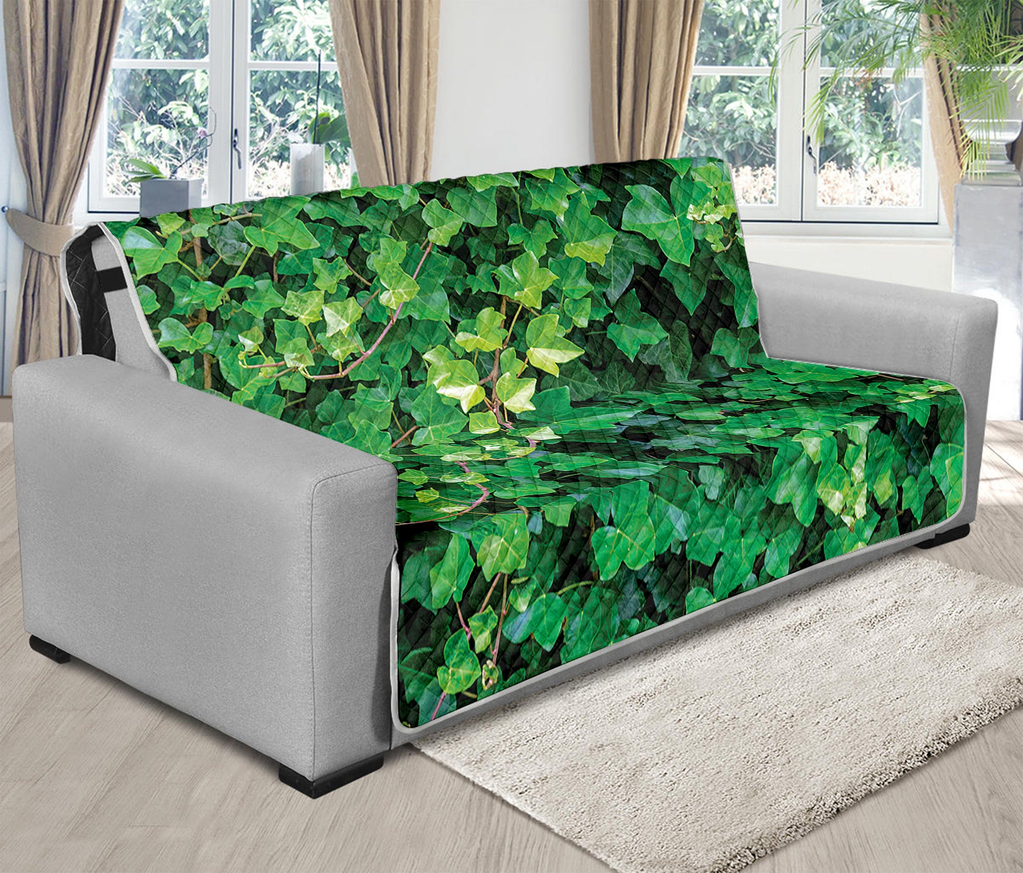 Green Ivy Wall Print Futon Protector