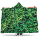 Green Ivy Wall Print Hooded Blanket