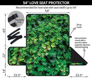 Green Ivy Wall Print Loveseat Protector