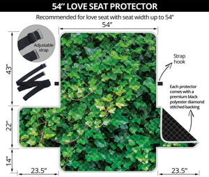 Green Ivy Wall Print Loveseat Protector