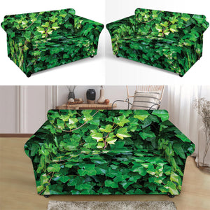 Green Ivy Wall Print Loveseat Slipcover