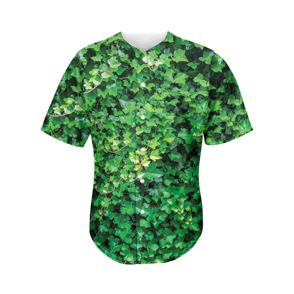 Green Ivy Wall Print Men's Baseball Jersey