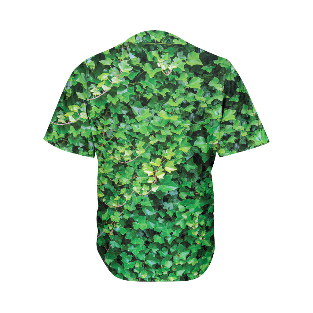 Green Ivy Wall Print Men's Baseball Jersey