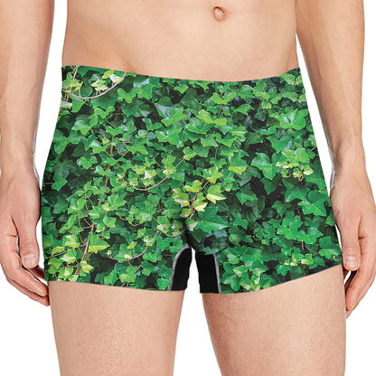 Green Ivy Wall Print Men's Boxer Briefs