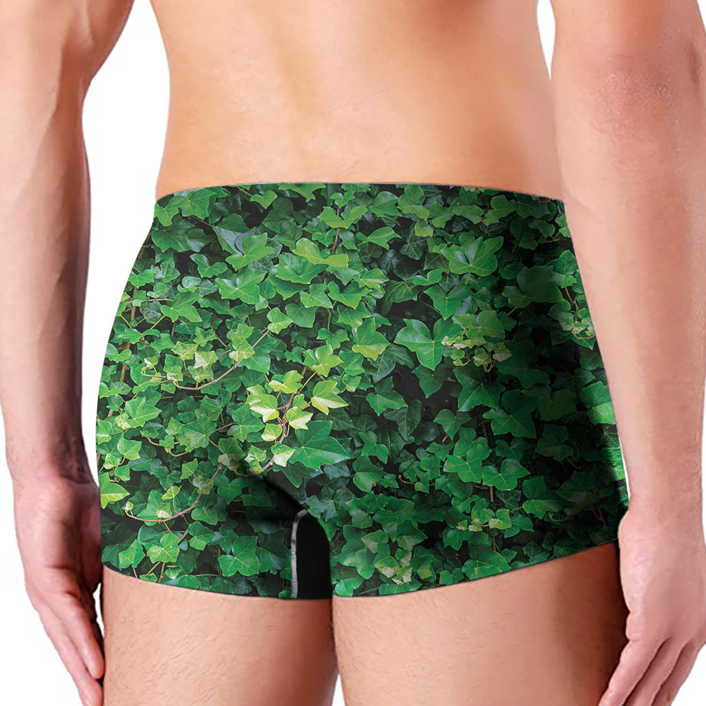 Green Ivy Wall Print Men's Boxer Briefs