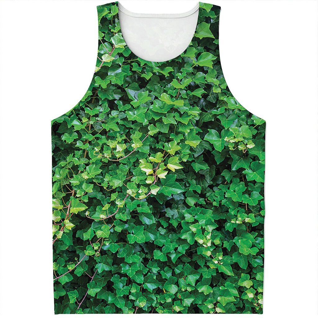 Green Ivy Wall Print Men's Tank Top