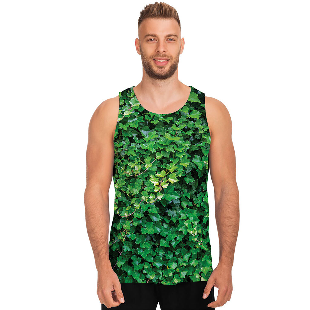 Green Ivy Wall Print Men's Tank Top