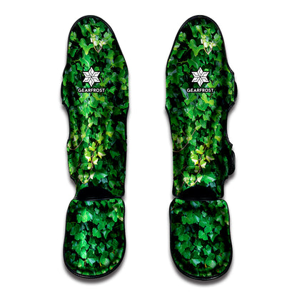 Green Ivy Wall Print Muay Thai Shin Guard