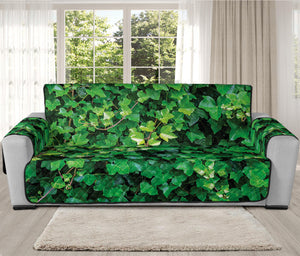 Green Ivy Wall Print Oversized Sofa Protector