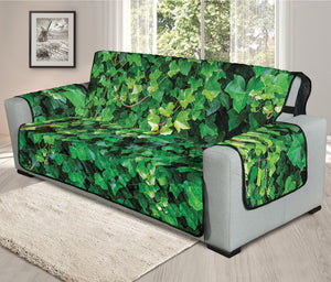 Green Ivy Wall Print Oversized Sofa Protector